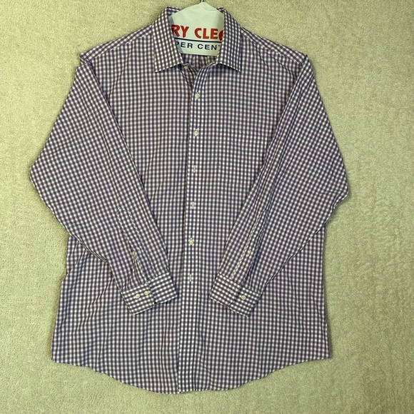 Brooks Brothers 346 Slim Fit Purple Plaid Long Sleeve Button Down Preppy Work - Picture 1 of 6